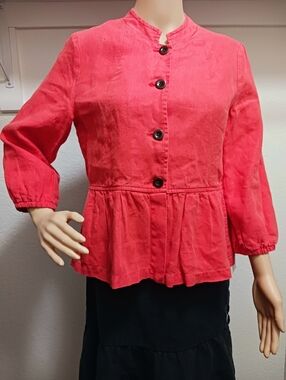 NWT Poetry Orange Peplum Blazer Small